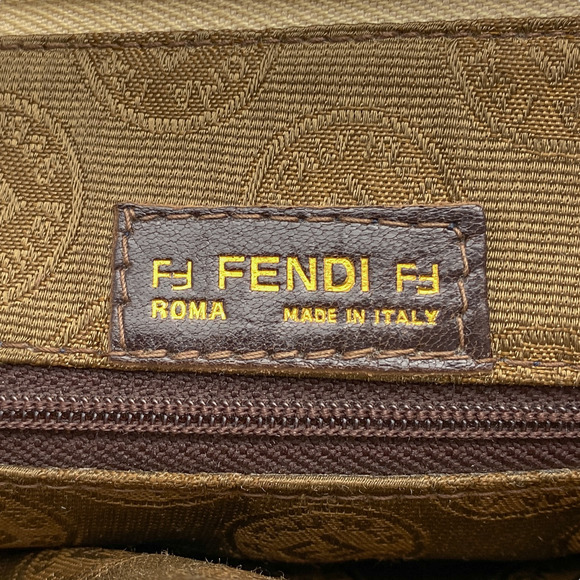 Vintage Fendi Vintage Tan Woven Leather Crossbody Bag Purse - Picture 10 of 12